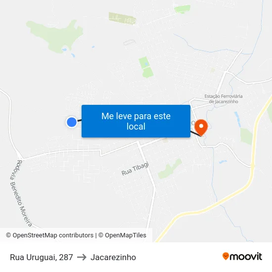 Rua Uruguai, 287 to Jacarezinho map