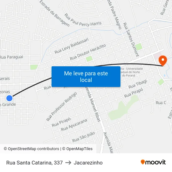 Rua Santa Catarina, 337 to Jacarezinho map