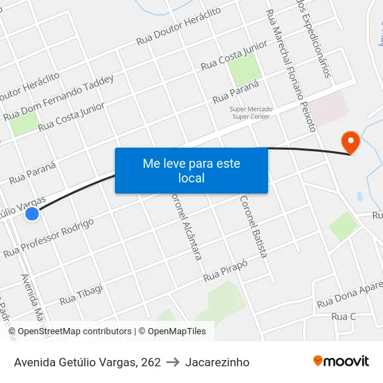 Avenida Getúlio Vargas, 262 to Jacarezinho map