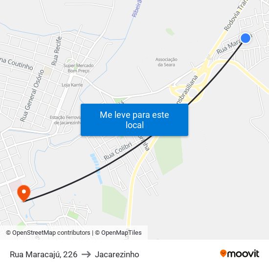 Rua Maracajú, 226 to Jacarezinho map