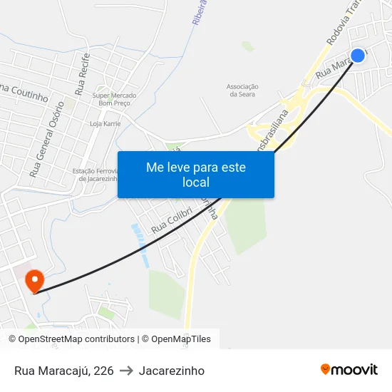 Rua Maracajú, 226 to Jacarezinho map