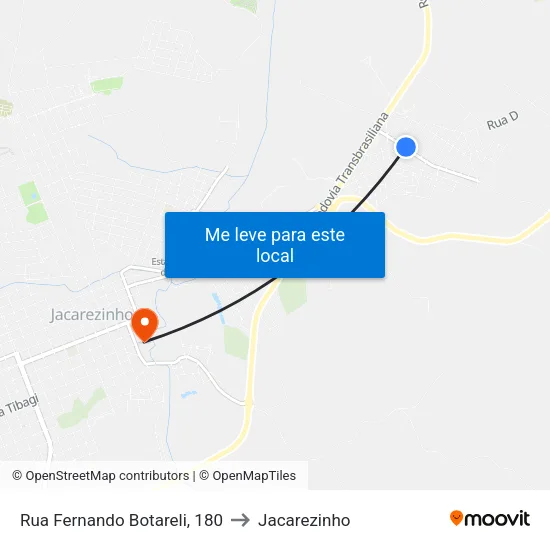 Rua Fernando Botareli, 180 to Jacarezinho map