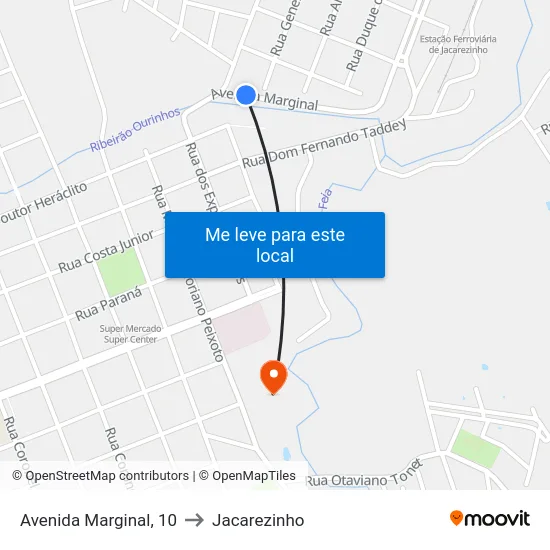 Avenida Marginal, 10 to Jacarezinho map