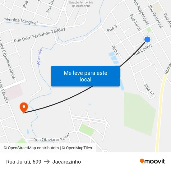 Rua Juruti, 699 to Jacarezinho map