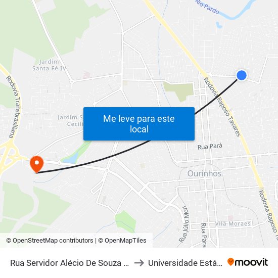 Rua Servidor Alécio De Souza Bitencourt, 60 to Universidade Estácio De Sá map