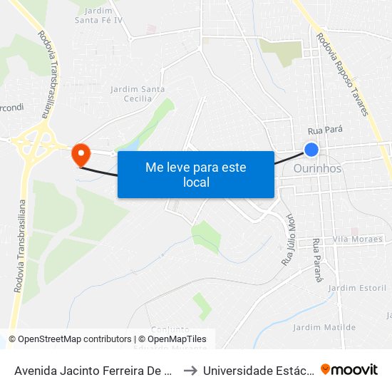 Avenida Jacinto Ferreira De Sá, 384-496 to Universidade Estácio De Sá map