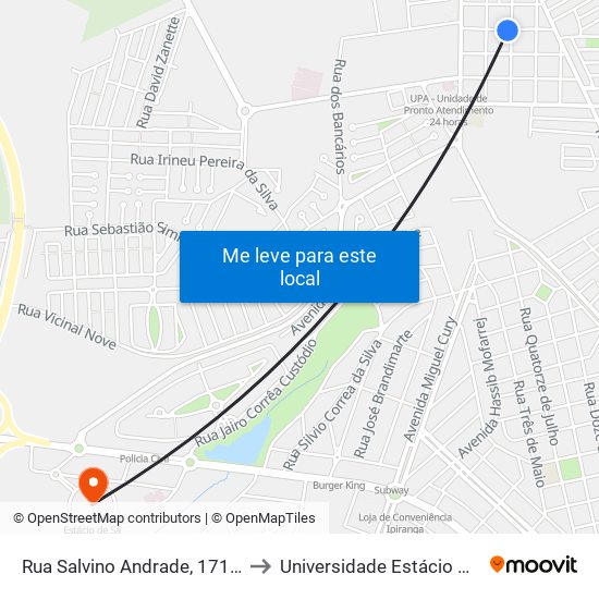 Rua Salvino Andrade, 171-273 to Universidade Estácio De Sá map