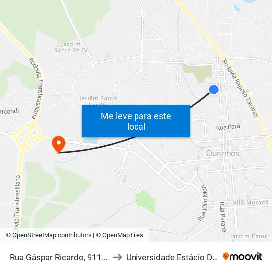 Rua Gáspar Ricardo, 911-943 to Universidade Estácio De Sá map