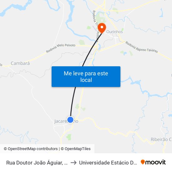 Rua Doutor João Águiar, 560 to Universidade Estácio De Sá map
