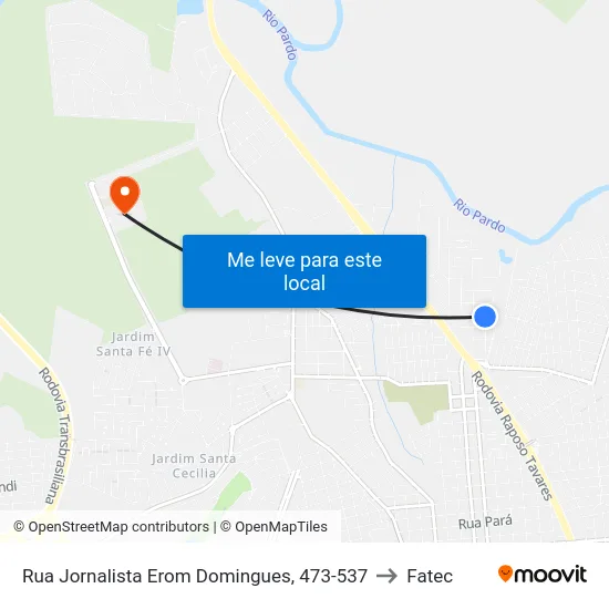 Rua Jornalista Erom Domingues, 473-537 to Fatec map