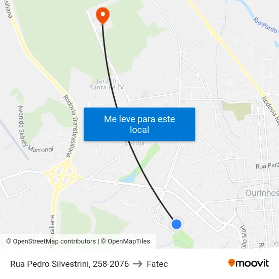 Rua Pedro Silvestrini, 258-2076 to Fatec map