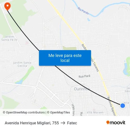 Avenida Henrique Migliari, 755 to Fatec map