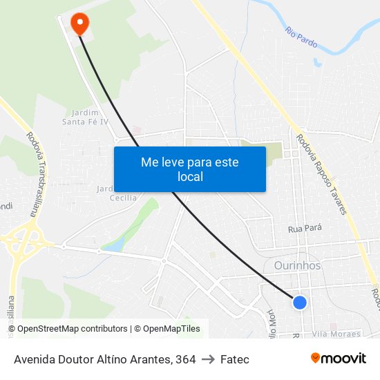 Avenida Doutor Altíno Arantes, 364 to Fatec map