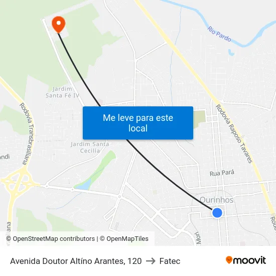 Avenida Doutor Altíno Arantes, 120 to Fatec map