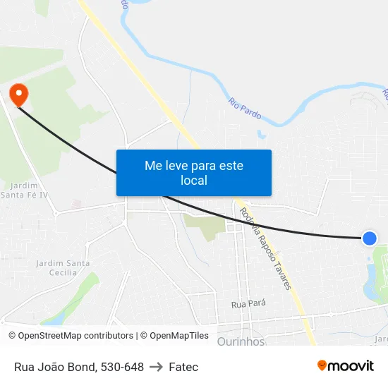 Rua João Bond, 530-648 to Fatec map