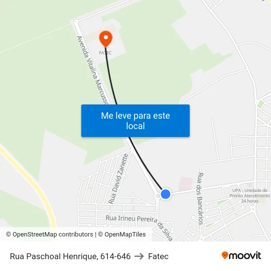 Rua Paschoal Henrique, 614-646 to Fatec map
