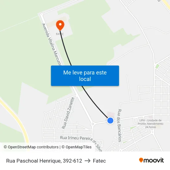 Rua Paschoal Henrique, 392-612 to Fatec map