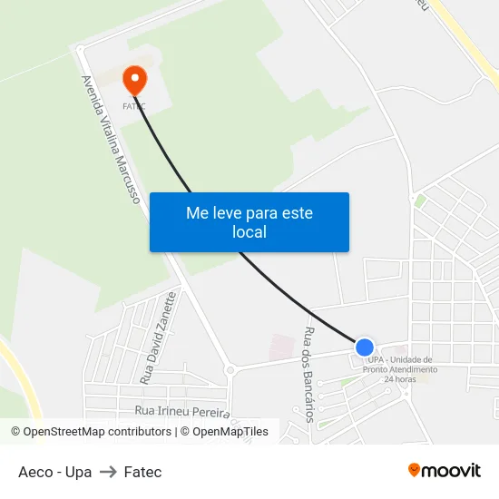 Aeco - Upa to Fatec map