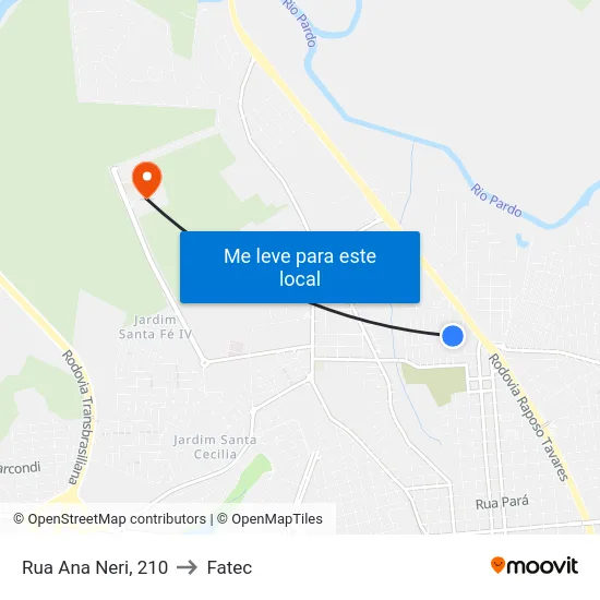 Rua Ana Neri, 210 to Fatec map