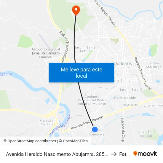 Avenida Heraldo Nascimento Abujamra, 285-351 to Fatec map