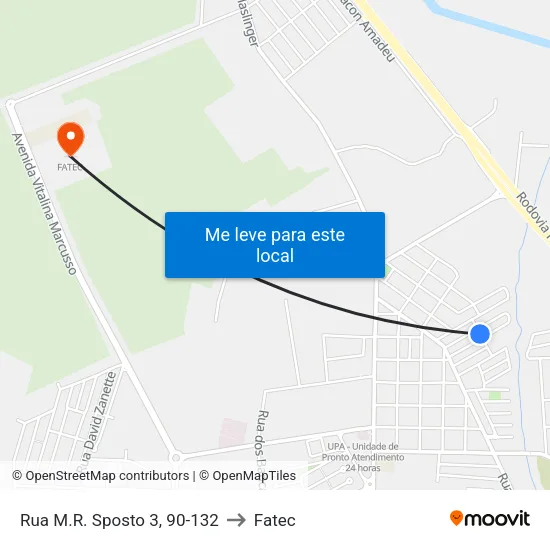 Rua M.R. Sposto 3, 90-132 to Fatec map