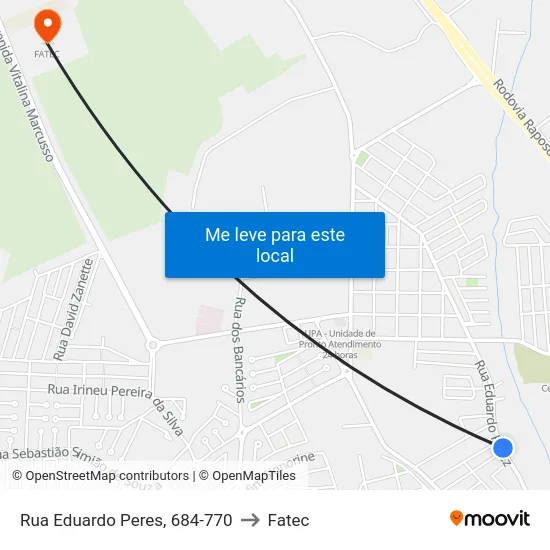 Rua Eduardo Peres, 684-770 to Fatec map