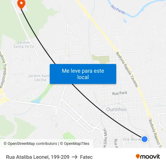 Rua Ataliba Leonel, 199-209 to Fatec map
