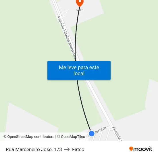 Rua Marceneiro José, 173 to Fatec map