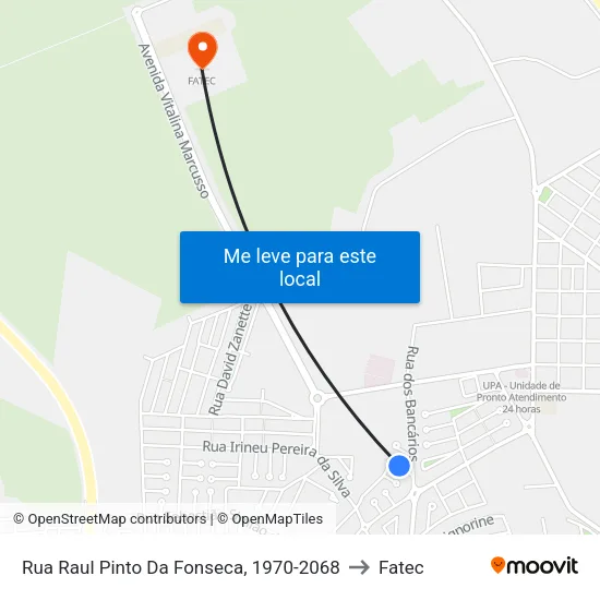 Rua Raul Pinto Da Fonseca, 1970-2068 to Fatec map