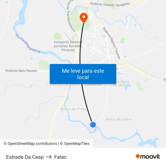 Estrada Da Cesp to Fatec map