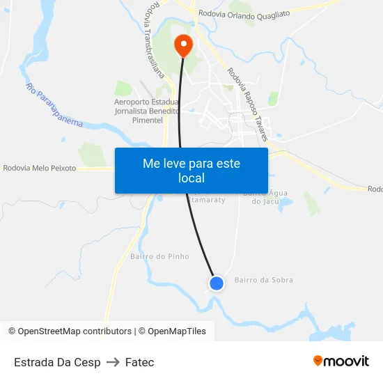 Estrada Da Cesp to Fatec map