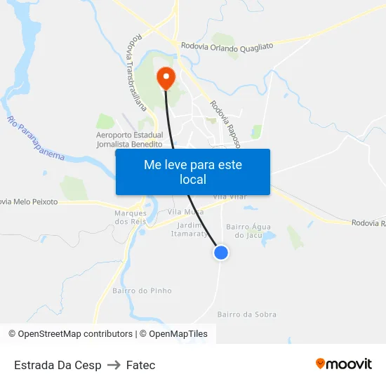 Estrada Da Cesp to Fatec map