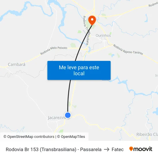 Rodovia Br 153 (Transbrasiliana) - Passarela to Fatec map