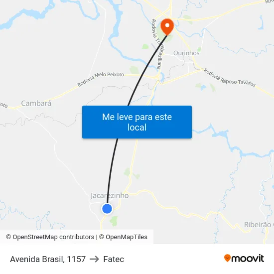 Avenida Brasil, 1157 to Fatec map
