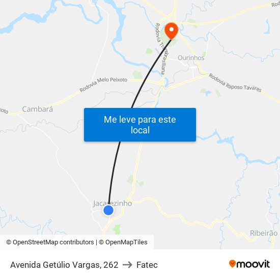 Avenida Getúlio Vargas, 262 to Fatec map