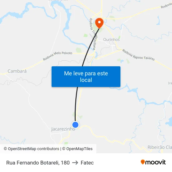 Rua Fernando Botareli, 180 to Fatec map