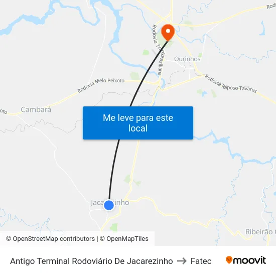 Antigo Terminal Rodoviário De Jacarezinho to Fatec map