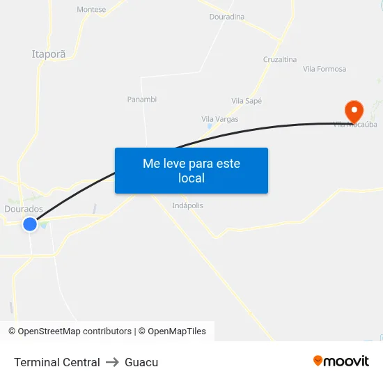 Terminal Central to Guacu map