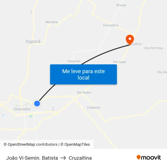 João Vi-Semin. Batista to Cruzaltina map