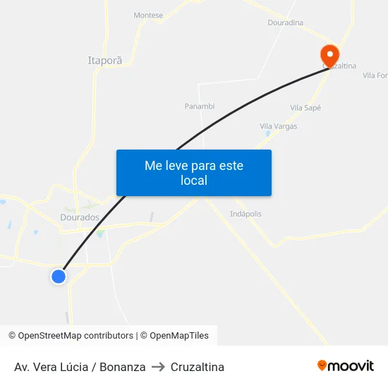 Av. Vera Lúcia / Bonanza to Cruzaltina map