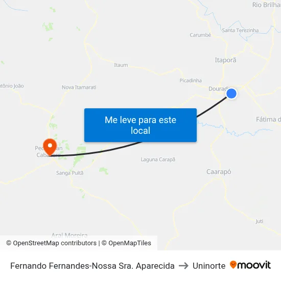 Fernando Fernandes-Nossa Sra. Aparecida to Uninorte map