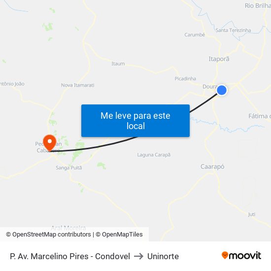 P. Av. Marcelino Pires - Condovel to Uninorte map