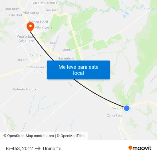 Br-463, 2012 to Uninorte map