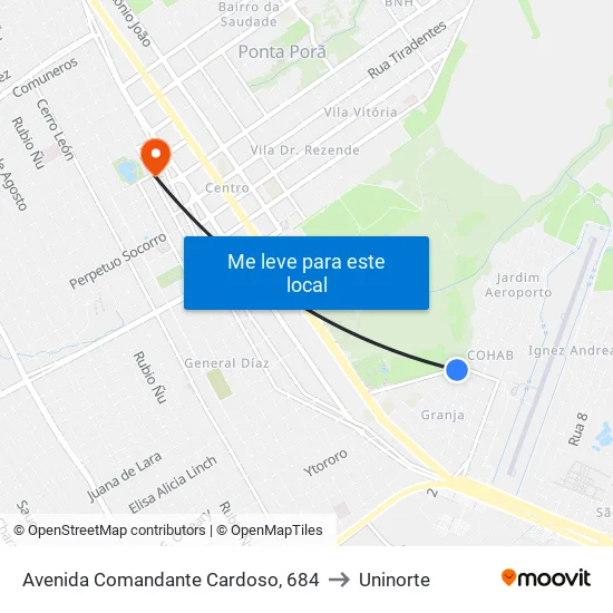 Avenida Comandante Cardoso, 684 to Uninorte map