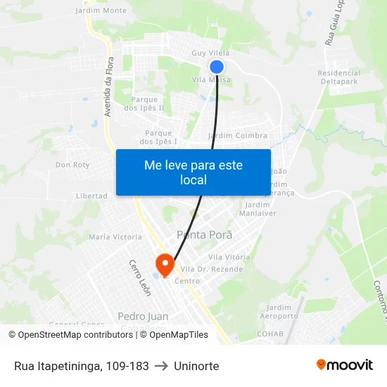 Rua Itapetininga, 109-183 to Uninorte map