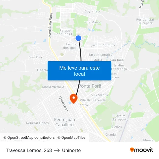 Travessa Lemos, 268 to Uninorte map