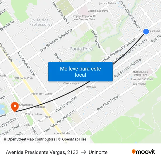Avenida Presidente Vargas, 2132 to Uninorte map