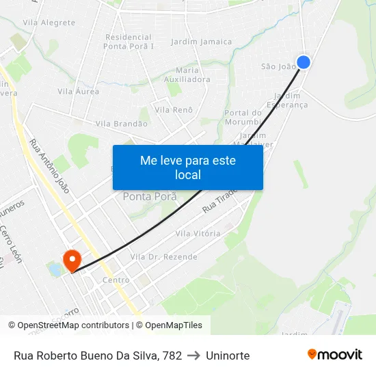 Rua Roberto Bueno Da Silva, 782 to Uninorte map