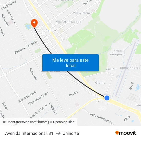 Avenida Internacional, 81 to Uninorte map