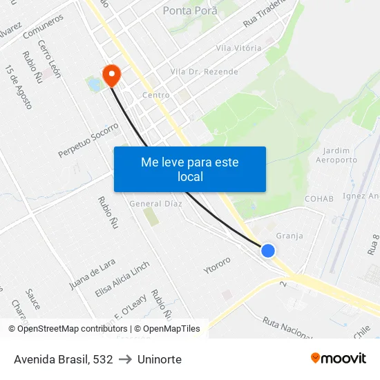 Avenida Brasil, 532 to Uninorte map